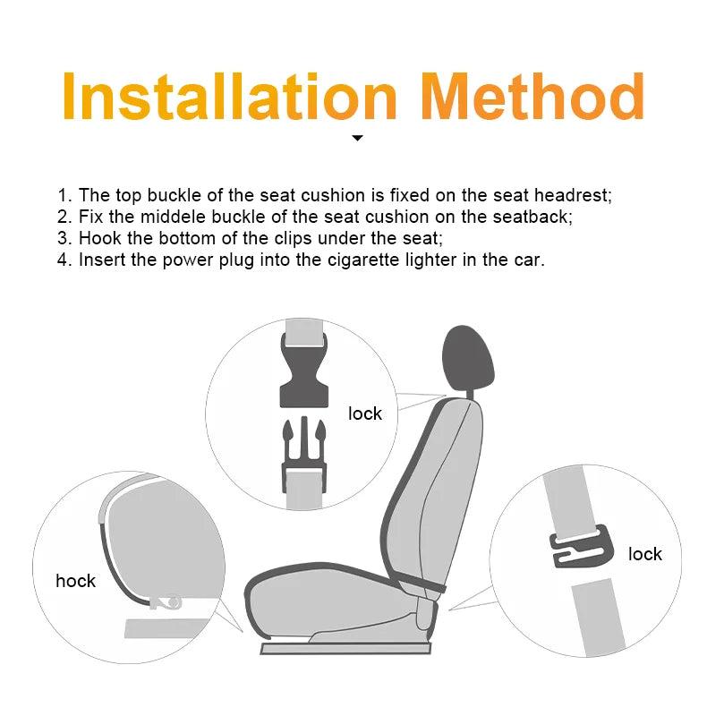 Almohadilla térmica universal de 12 V para asiento de coche, funda suave y calefactable para asiento de coche, protector de asiento de coche cálido de invierno de ancho mejorado, accesorios para coche