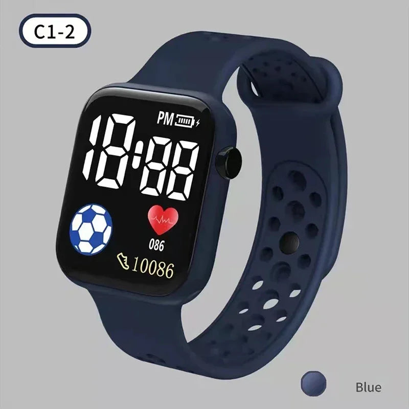 YIKAZE Kids Watches LED Digital Kids Watch Silicone Strap Cartoon Electronic Wristwatch Sports Clock for Boys and Girls Gifts