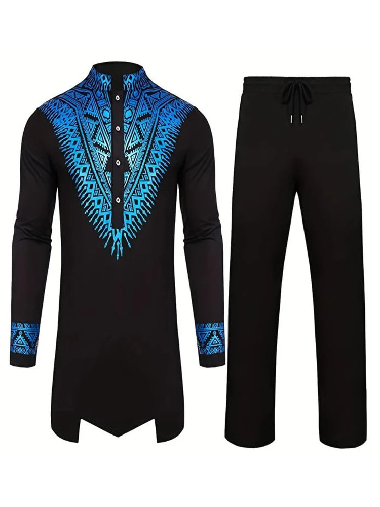 Traditional Arab Men’s Navy Robe Set