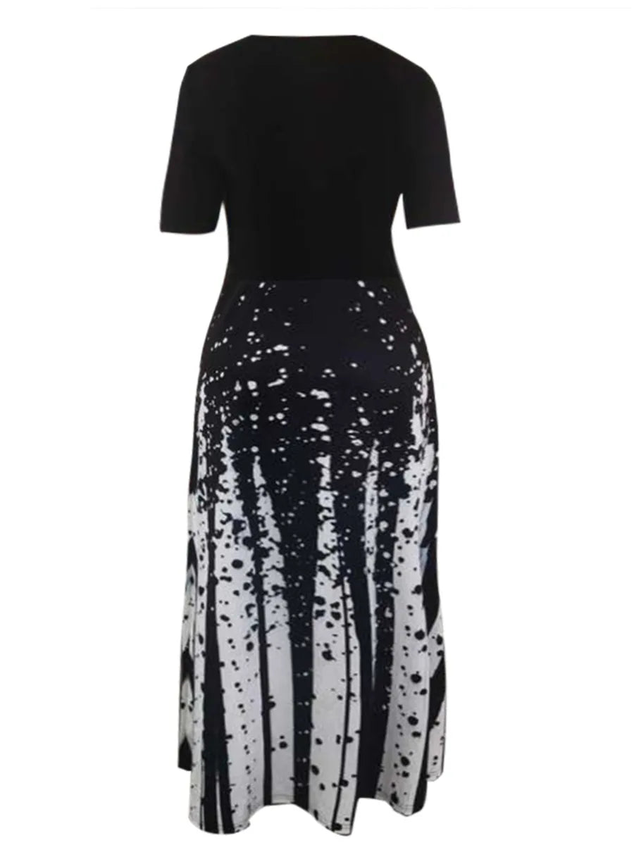 LW Women's Casual dresses short sleeve Pocket Design A Line Dress office Elegant Fashion maxi dress vestido Women's Clothing