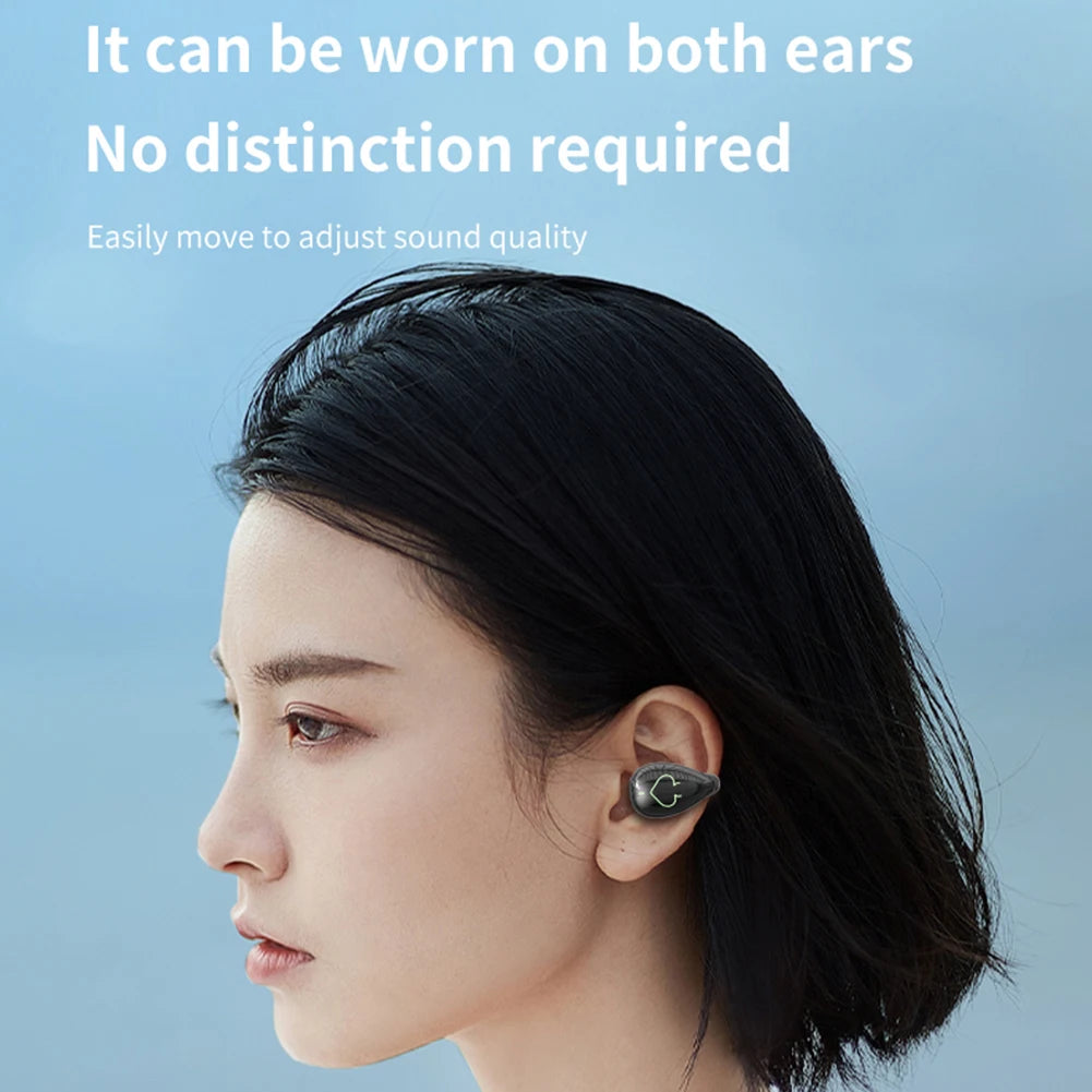 Bone Conduction Wireless Headphones IPX5 Waterproof Single Ear Clip Earphones Bluetooth-Compatible 5.3 Sport Gamer Headset
