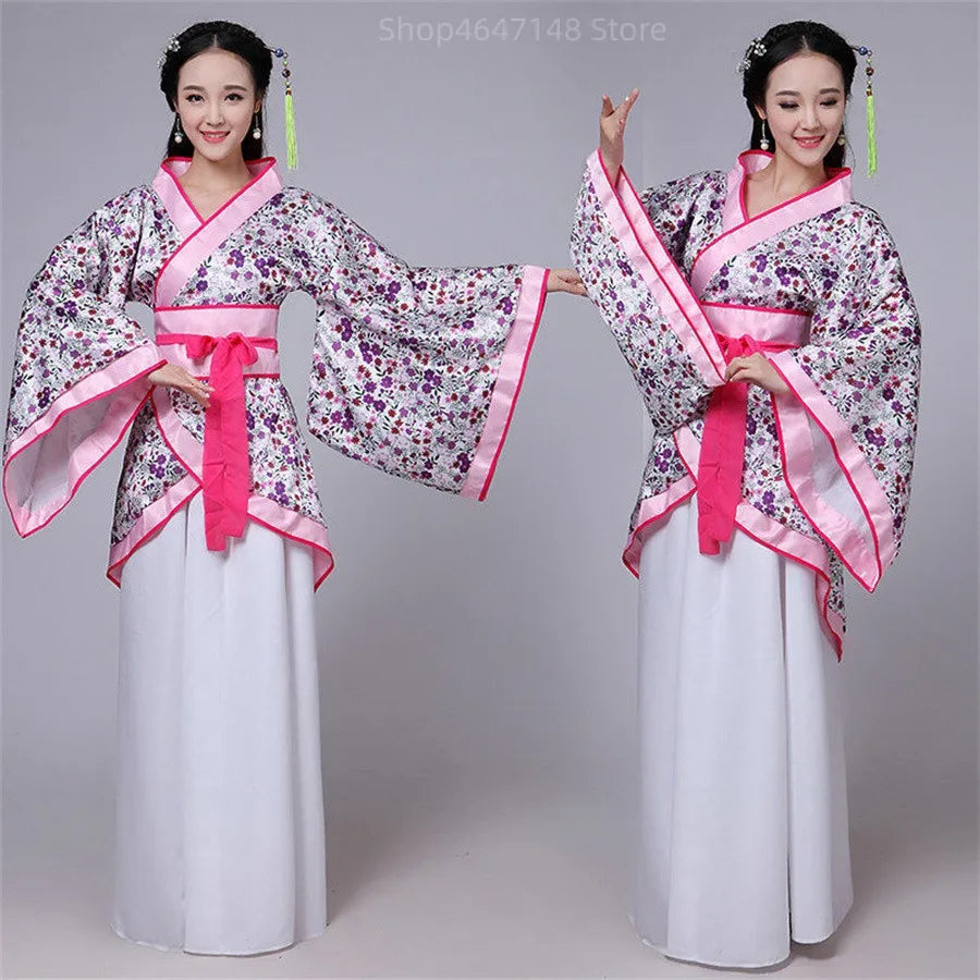 Chinese Traditional Clothing for Women Dress Hanfu Folk Dance Performance Fairy Dresses Ancient Costume Festival Outfit Retro