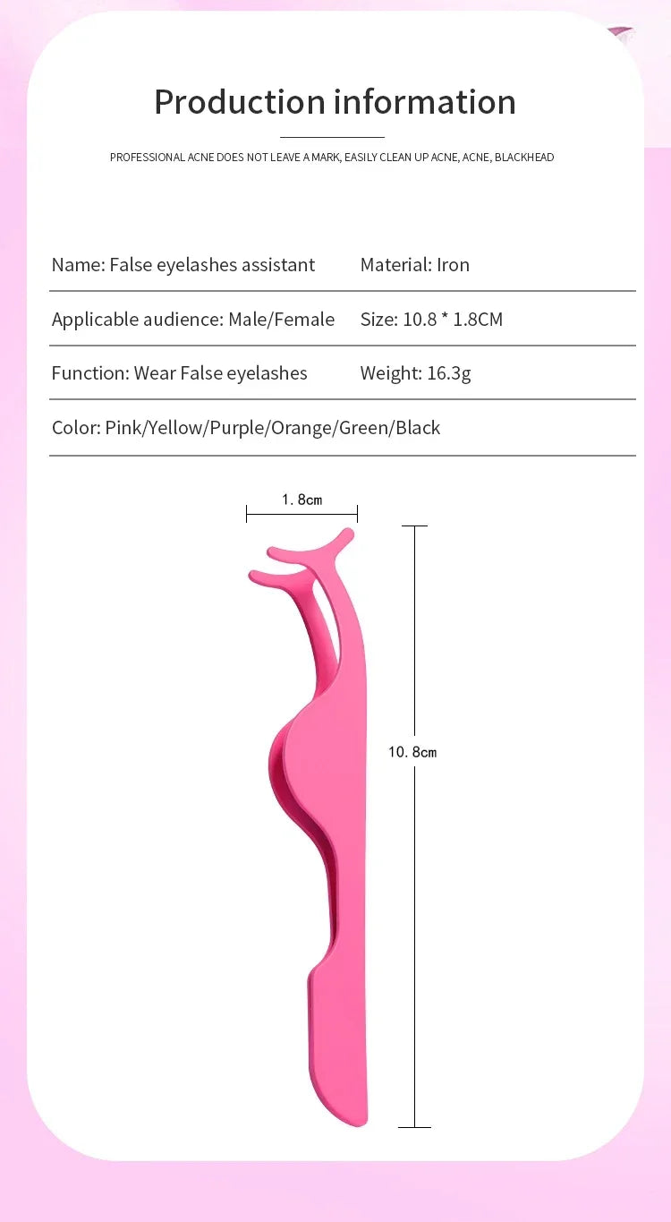 Sminkeverktøy 1 stk. falske øyevipper pinsett falske øyevippeapplikator hjelpekrøller minkøyevipper profesjonell pinsettverktøy