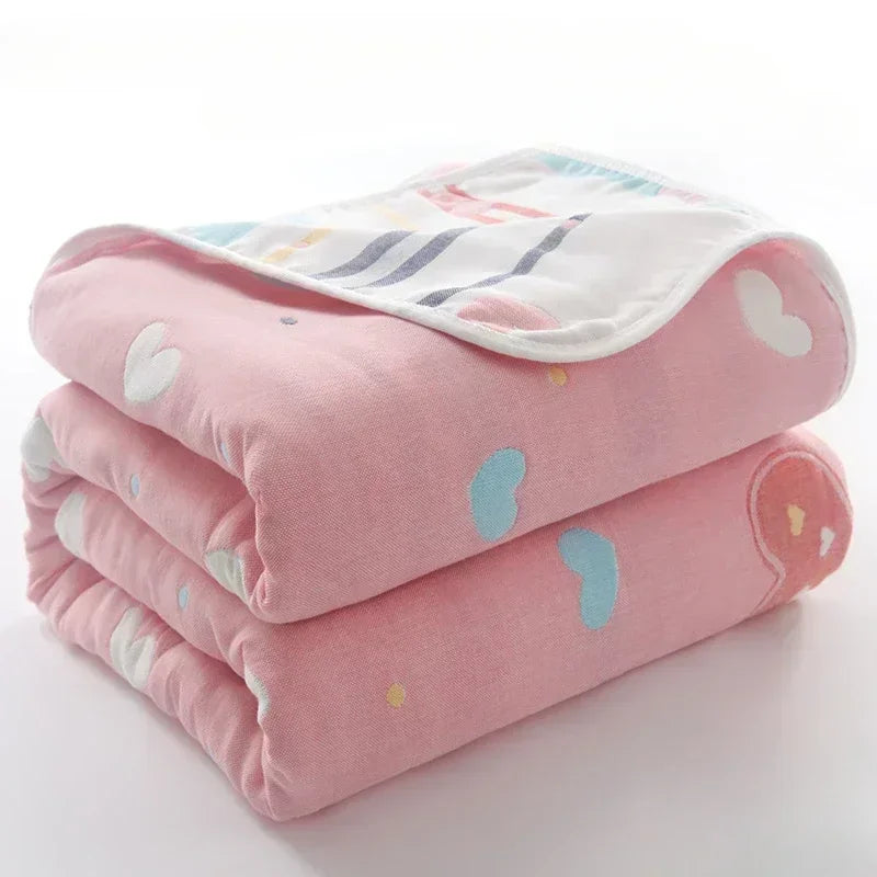 High Quality Cotton Sheet Six Layer Gauze Towel Quilt Summer Cool Blanket Children's Baby Blanket Adult Blanket Bedding