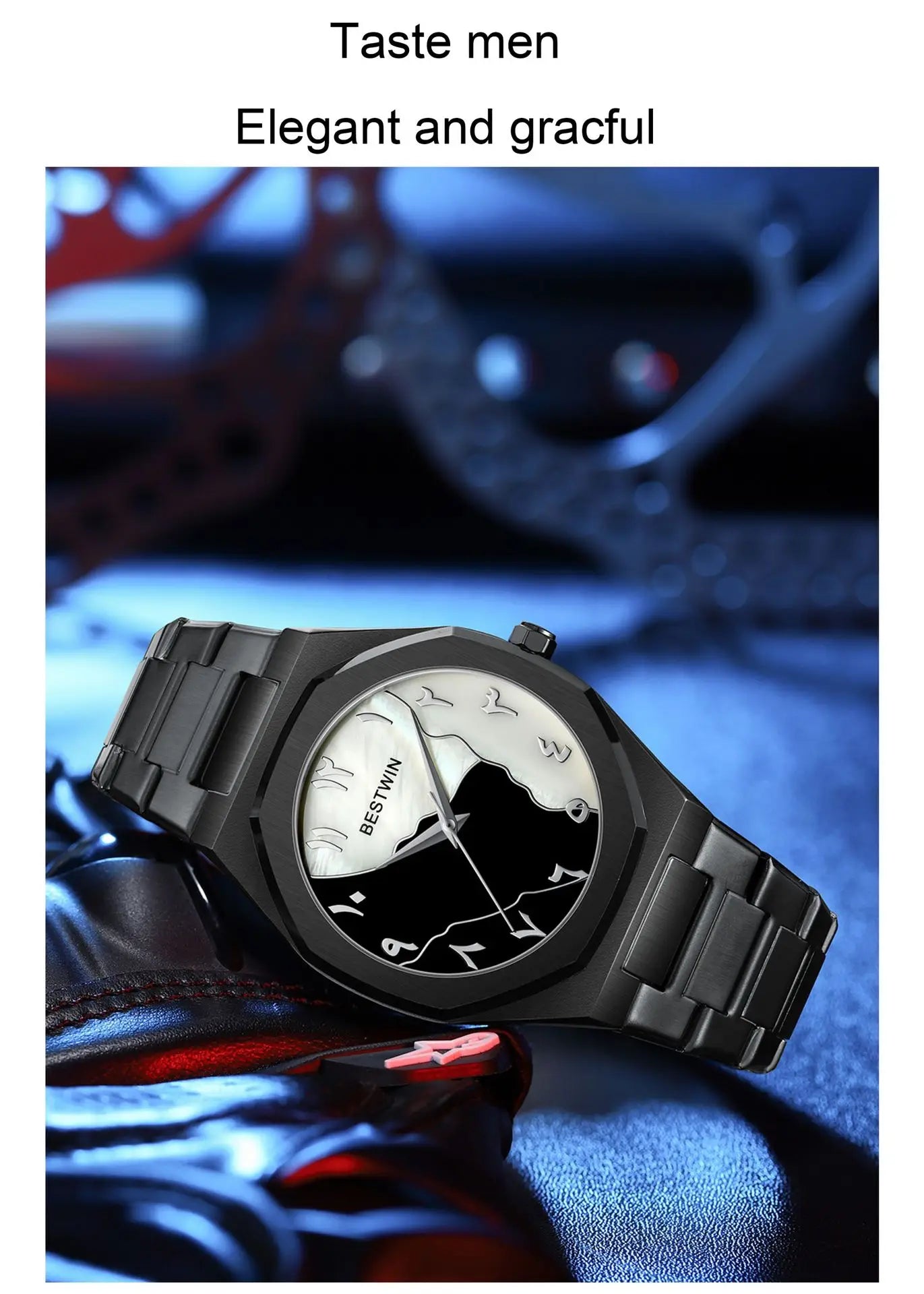 Fashion Watches Men's Watch reloj hombre BESTWIN Creative Dial Gold Shell Face Business watches for men relogios masculino