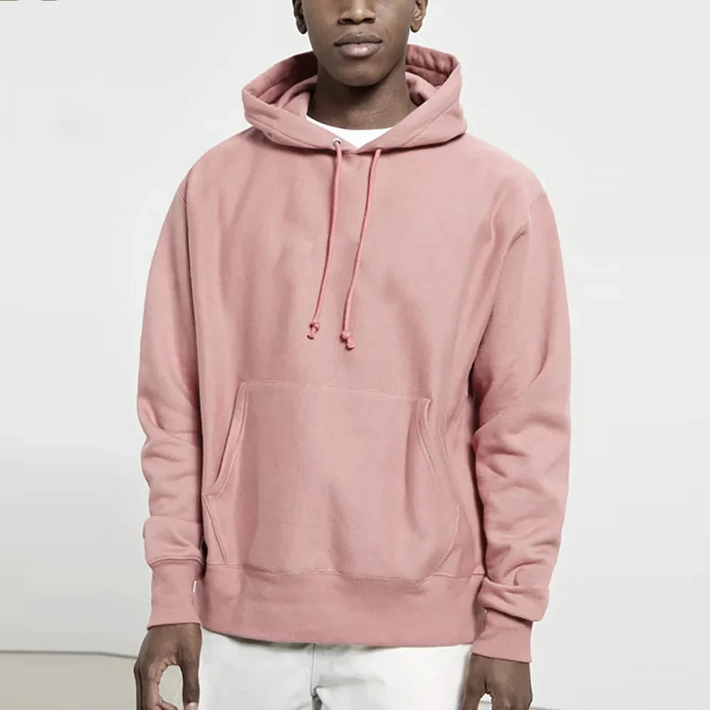 Hoodie Sweatshirts Men Clothes Solid Color Black Gray Pink Blue Fleece Sweatshirt Hip Hop Hoody Male Hooded Sweater Casual Tops
