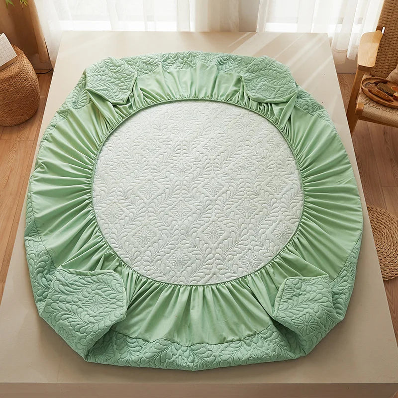Quilted Waterproof Mattress Protector Cover Elastic Fitted Sheet Style Double Bed Protection Pad Twin Queen King 140 160x200cm