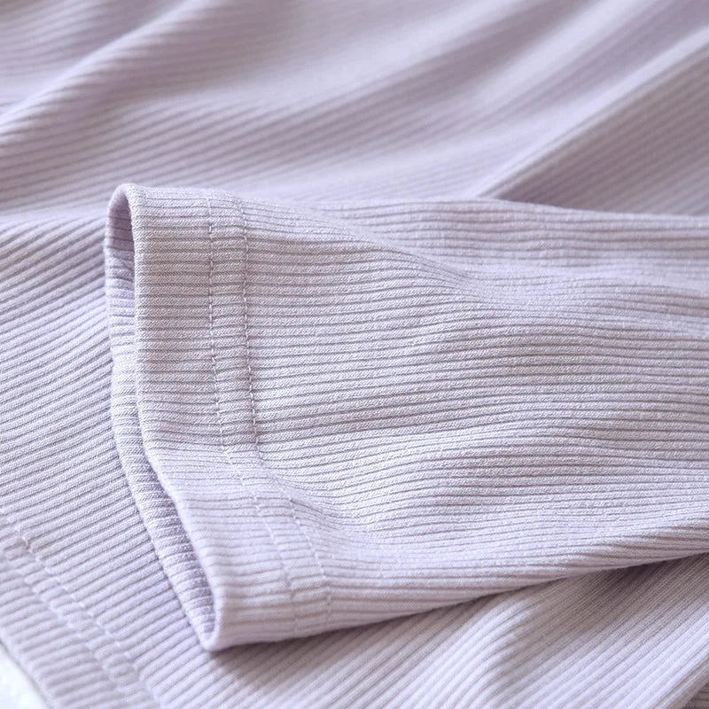 Women's Pajamas Set Two Piece Sleepwear Combed Cotton Pyjamas New Spring Autumn Long Sleeve Night Suits For Woman Nightwear