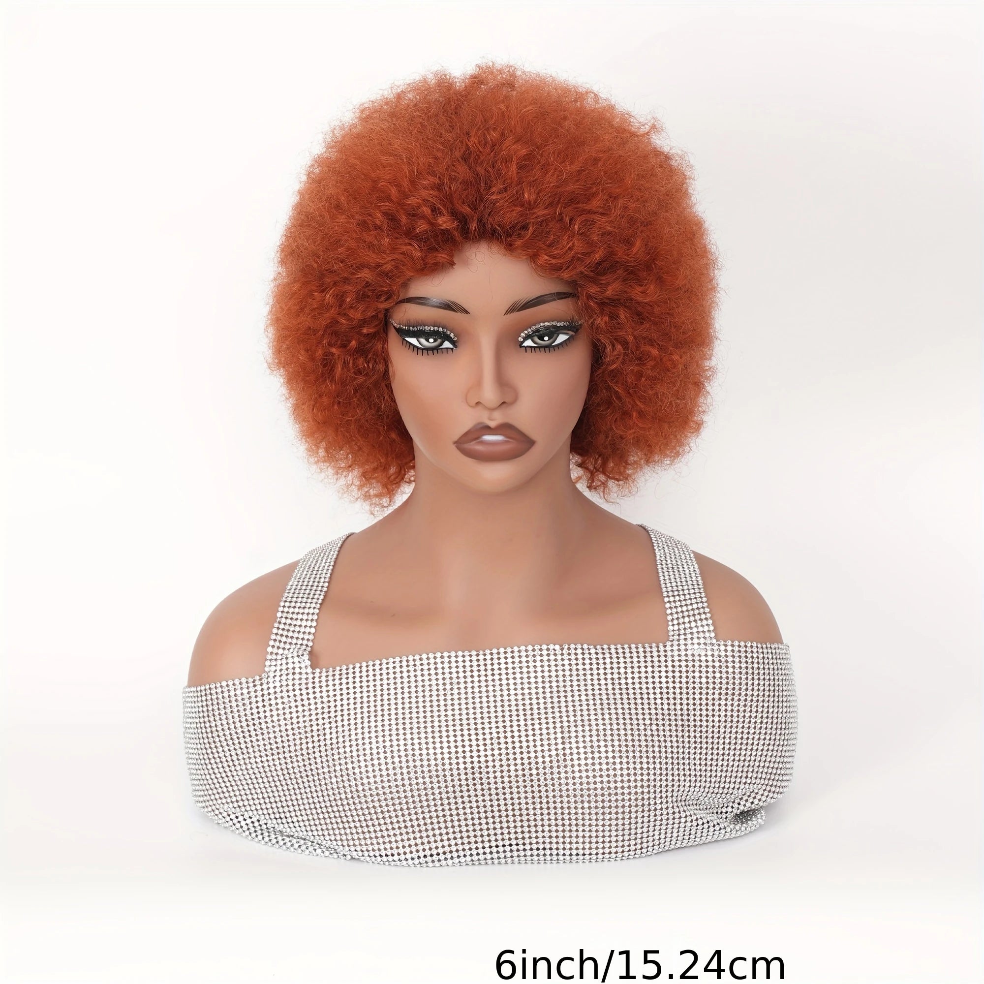 Short Afro Kinky Curly Bob Wig Rose Net Cap For Full Machine Made Wig For Women 150% Density Short Hair Wigs Afro Wig