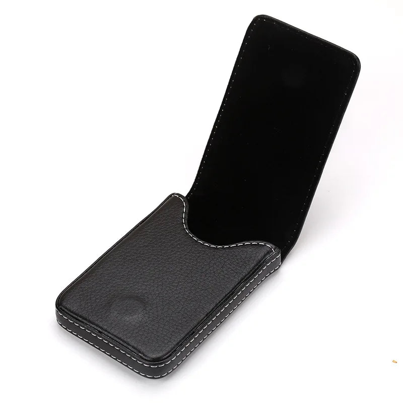 Business Card Holder, Vertical Version PU Leather Business Card Case Pocket Business Name Card Holder With Magnetic Shut
