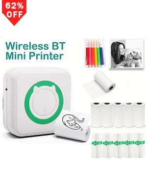 Portable Mini Thermal Printer Wirelessly BT 203dpi Photo Label Memo Wrong Question Printing With USB Cable Imprimante Portable