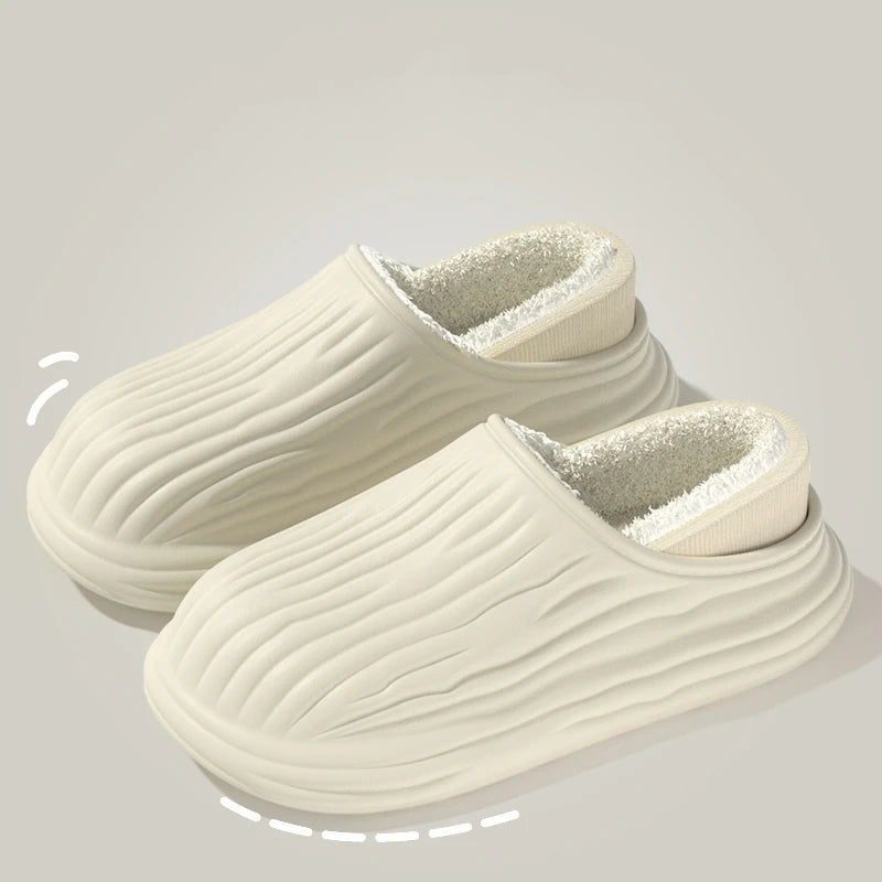 Chaussons d'hiver en coton pour femmes, chauds, antidérapants, semelles épaisses, souples et imperméables, chaussures de maison en peluche pour hommes et couples, pantoufles d'extérieur