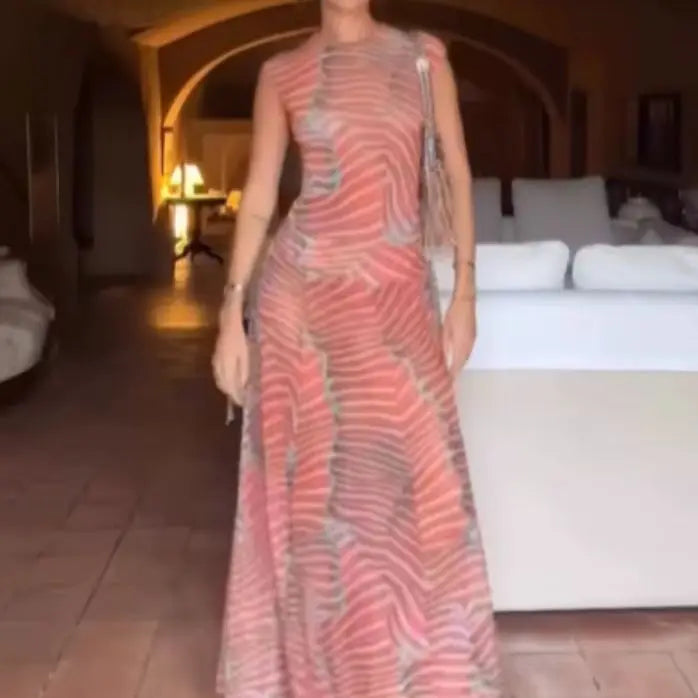 Vintage Casual-Chic Top Long Skirt Set Sexy Elegant Stylish Dress Streetwear Jumpsuit A-line Trendy Women Party Outfit