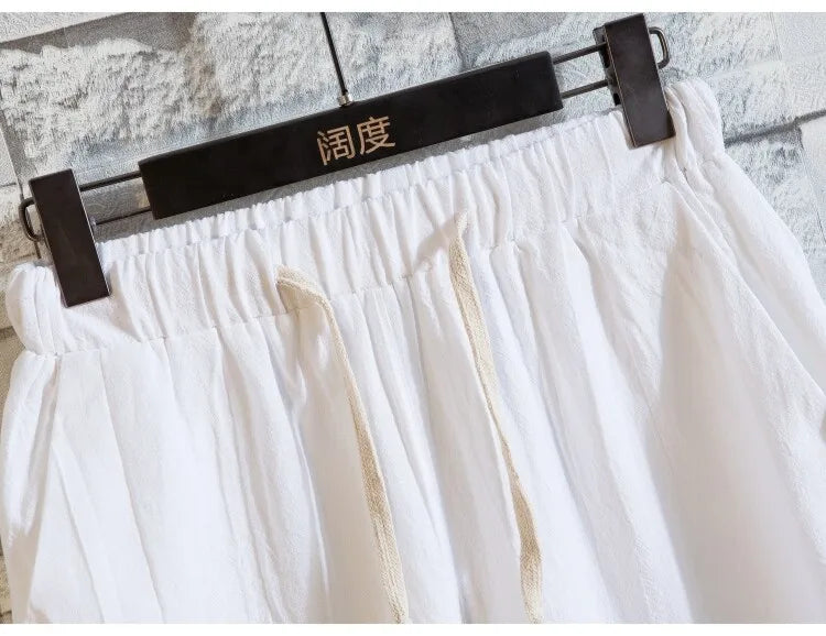 men's casual shirts (Shirt + trousers) summer men shirt Man Cotton and linen shirts Short sleeve men A set of clothes M-5XL