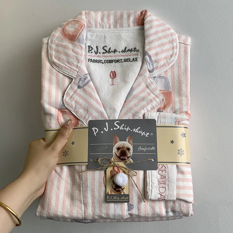 2 Piece Set Pajamas for Women Pj Sets Women 2 Piece Set Outfits 100% Cotton Pajamas for Women Loungwear Set Loose Sleep Homewear