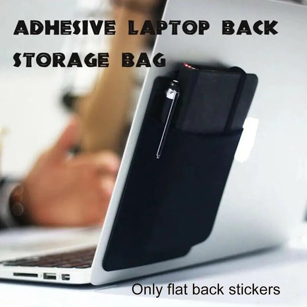 Self Adhesive Laptop Rear Storage Bag for Mouse Digital Hard Drive Pen Pocket Pouch Laptop Accessories