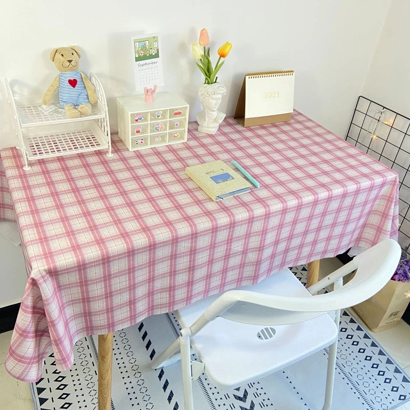 Mantel de tela escocesa, tapete de escritorio, mantel a prueba de polvo para mesa de comedor, protector de muebles, tapete de picnic, tapete para tocador