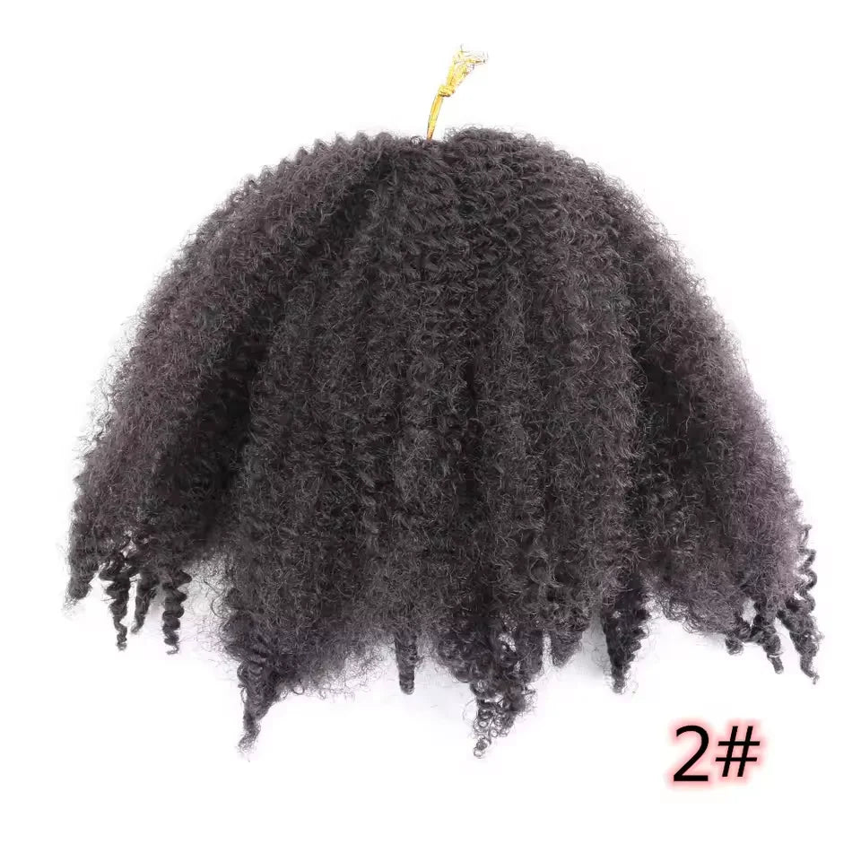 8inch Marley Braiding Hair for Twists Short Afro Kinky Twist Crochet Braids Ombre Synthetic Fiber Hair Extensions for Women