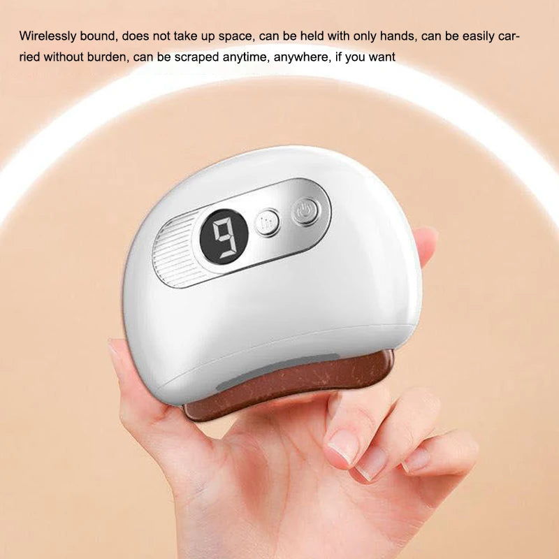 Masajeador eléctrico USB Guasha, piedra caliente, calentamiento por vibración, tabla de raspado, masaje de cuello y espalda, herramientas faciales Gua Sha para lifting facial
