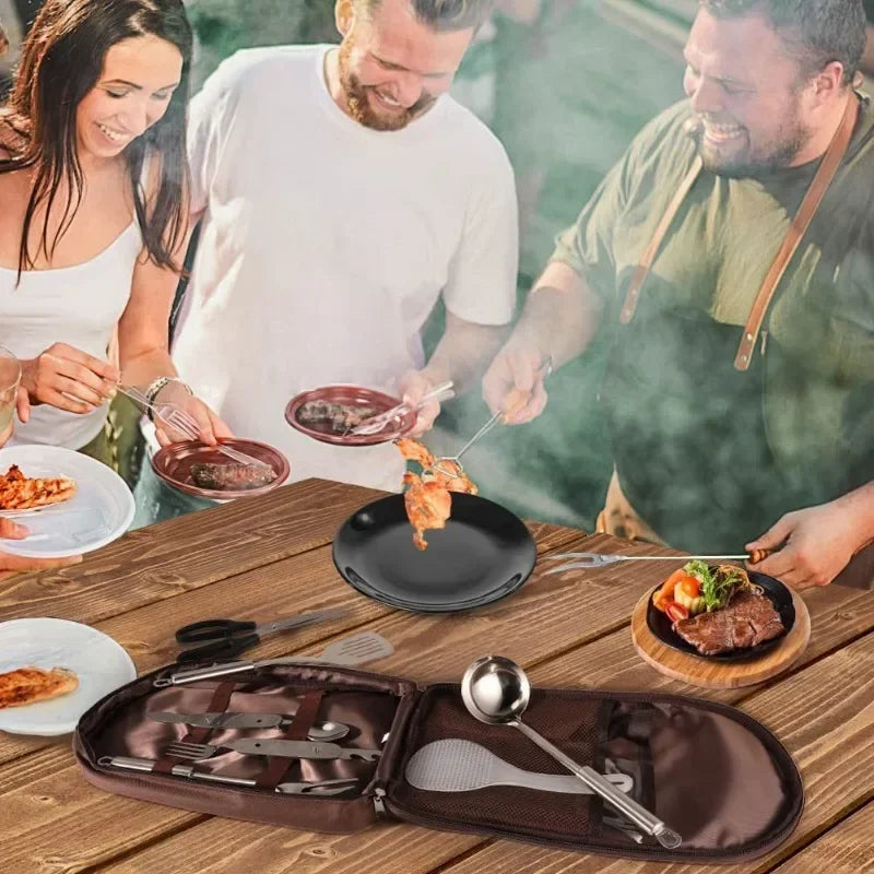 Bærbar utendørs camping kjøkkenutstyr oppbevaringspose piknikutstyr villmarksoverlevelsesutstyr slitesterkt husholdningsartikler isbøtte