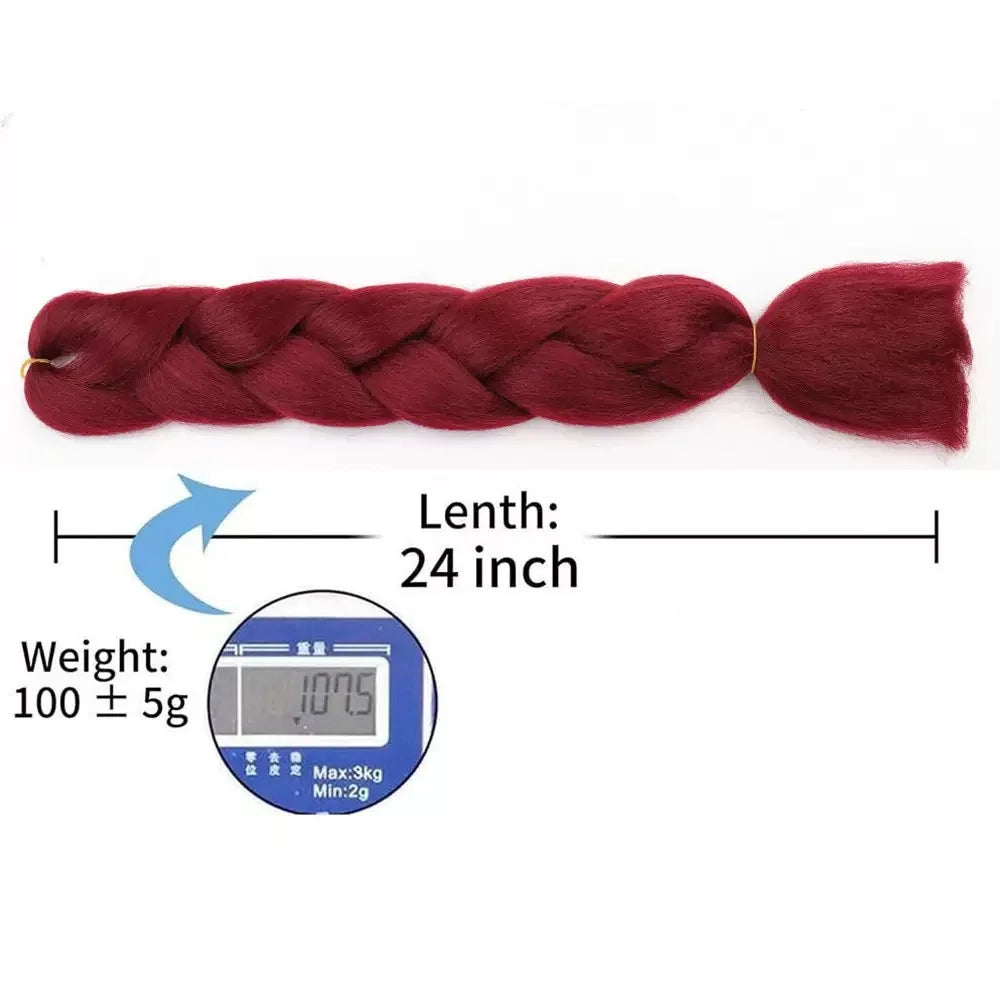 24Inch Jumbo Braids Extensions Synthetic Braiding Hair Afro Ombre Color wig for women braid