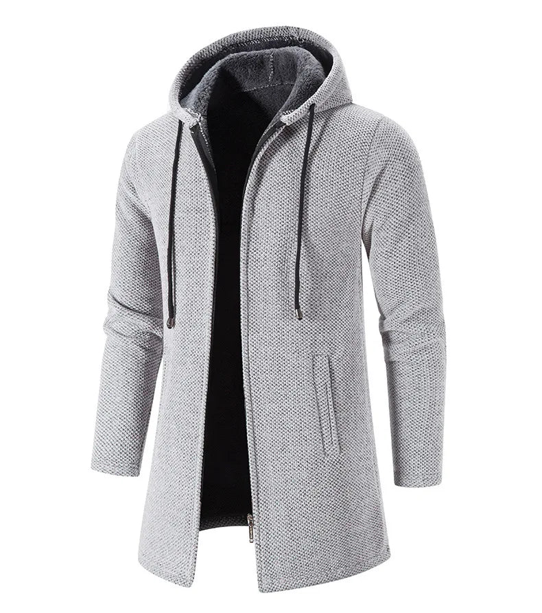 New Mens Long Sleeve Hooded Sweater for Men Zipper Sweatshirts Oversize Streetwear Warm Solid Color Autumn Jacket Hoodie Men ﻿