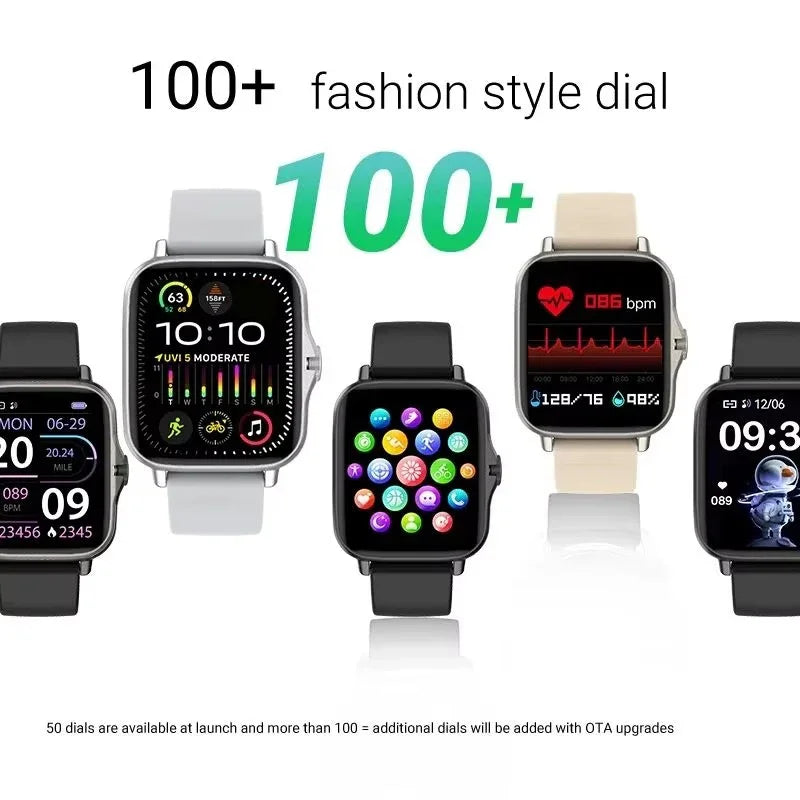 Reloj Inteligente para Teléfono Android Pantalla a Color de 1.44'' Pulgadas Llamadas Bluetooth Monitoreo de Oxígeno en Sangre/Presión Arterial Reloj Inteligente para Mujeres y Hombres