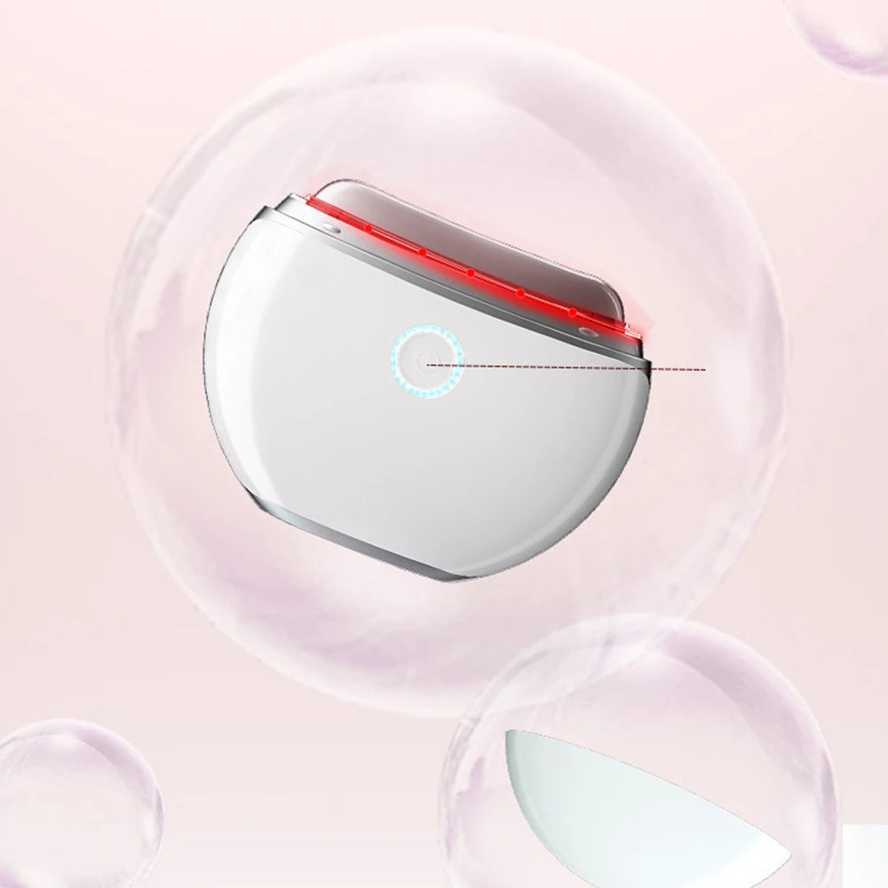 Heating Vibrating Facial Massager Electric Scraping Board Lifting Slimming Tool Light Phototherapy Scraping Board Tighten Skin