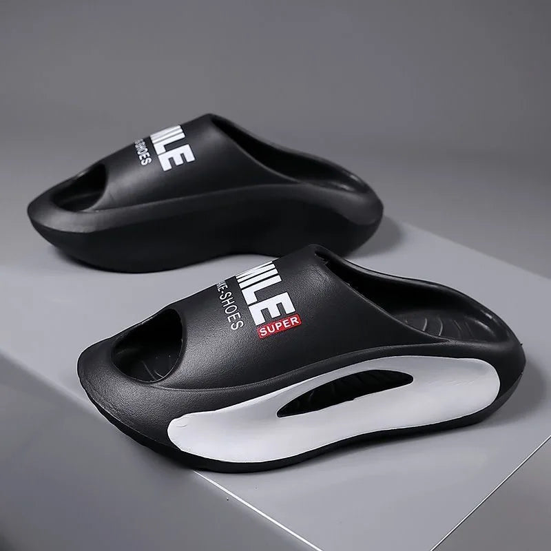 New Men's Slippers Casual Sports Summer Soft Bottom Cool Drag Anti Slip Indoor and Outdoor Durable Trendy Couple Slippers