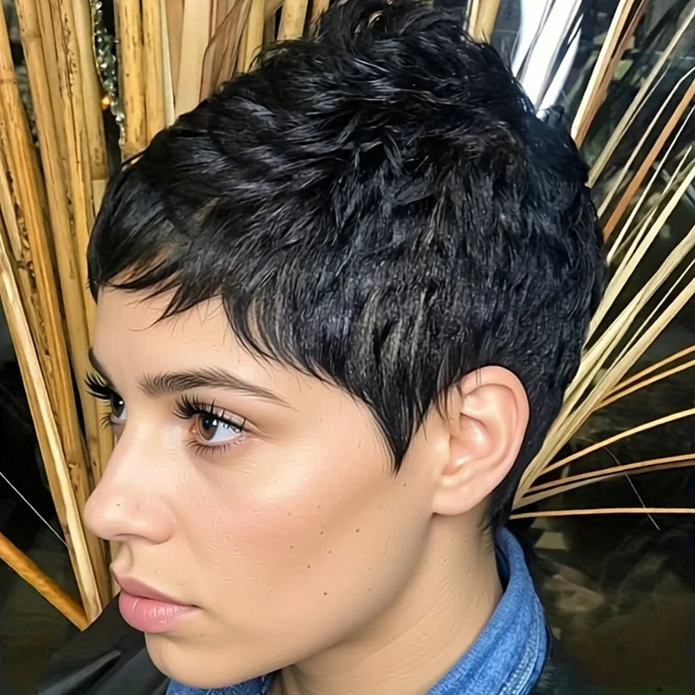 Remy Pixie Cut Wig