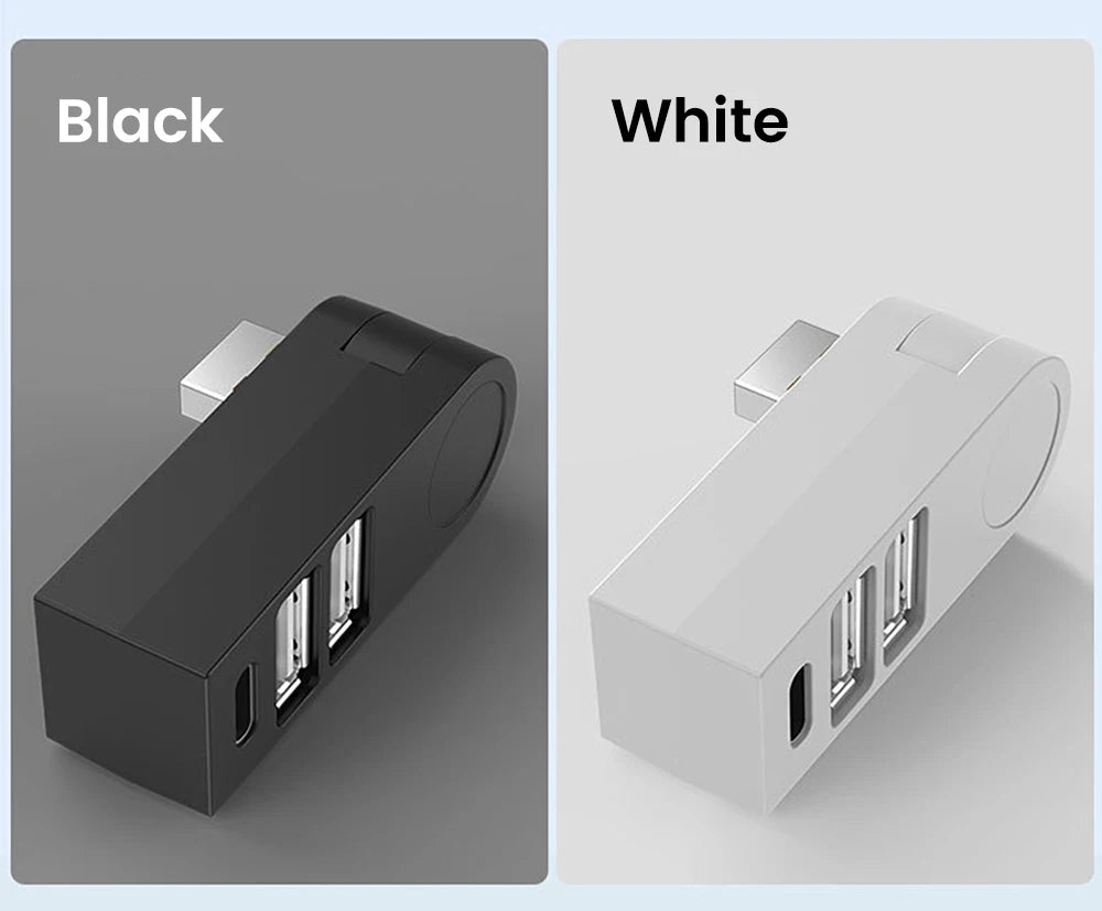 3 in 1 USB HUB 270° Rotatable Multi-ports USB 2.0 Hub Laptop Office Multi Function Reading U Disk Adapter Type C High Speed HUB