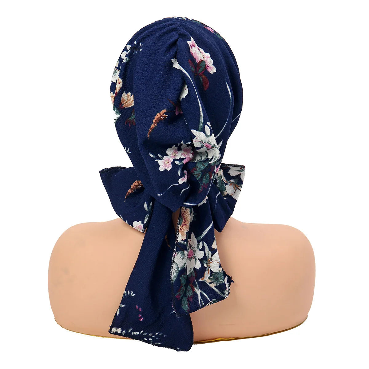 Fashion Print Women Hijab Caps Wrap Hair with Brim Turban Bonnet Breathable Comfortable Ladies Headscarf Hat Hide Hair