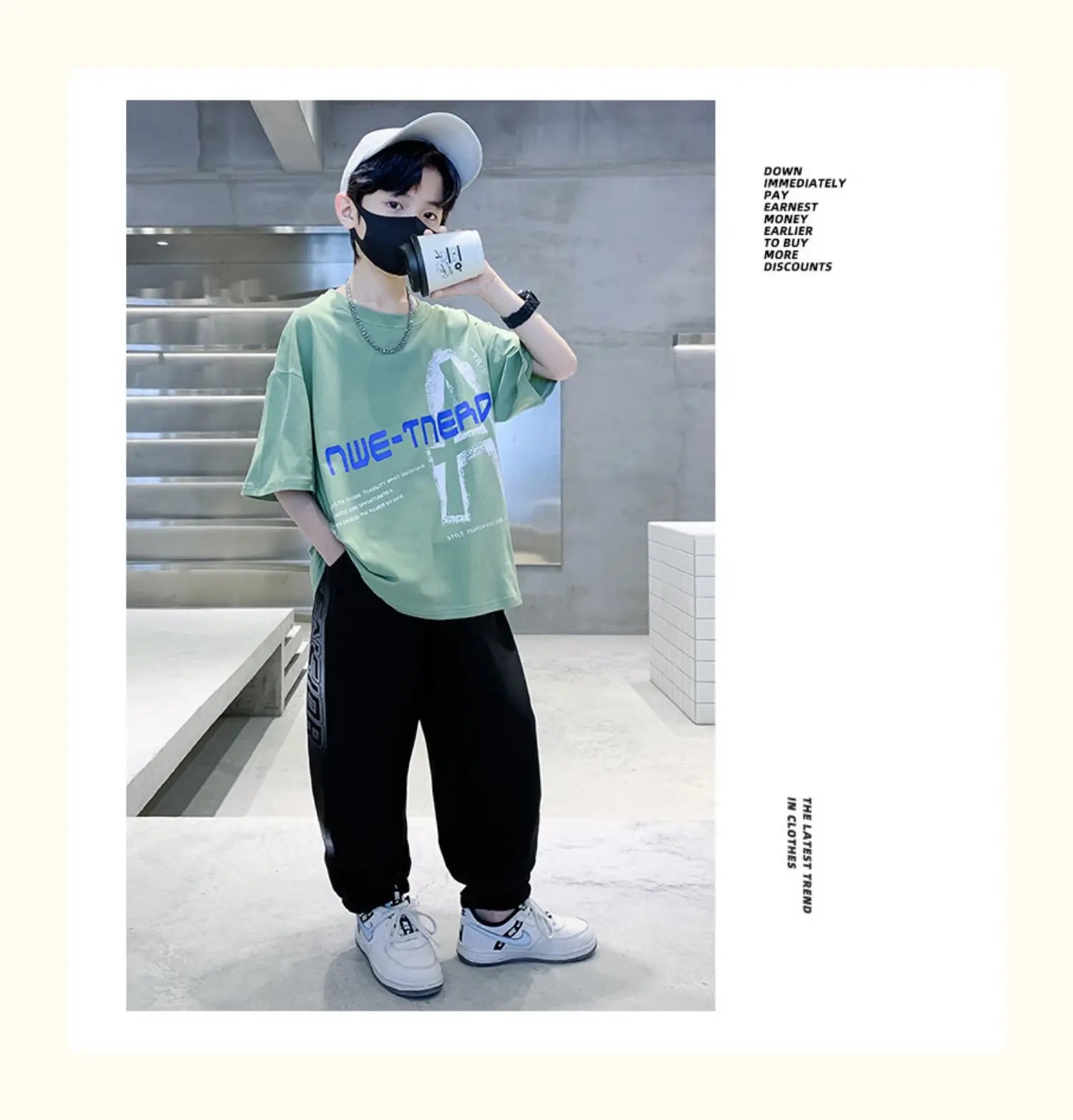 2025 summer Teenager Boys Clothes Casual Kids Tracksuit Child t shirt + Ankle-tied long pant 4 5 6 7 8 9 10 12 11 13 14 Year