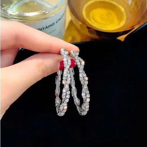 Pendientes de tuerca cuadrados de circonita azul de color plateado con borla larga para mujer, elegantes, delicados y encantadores, regalo premium para boda