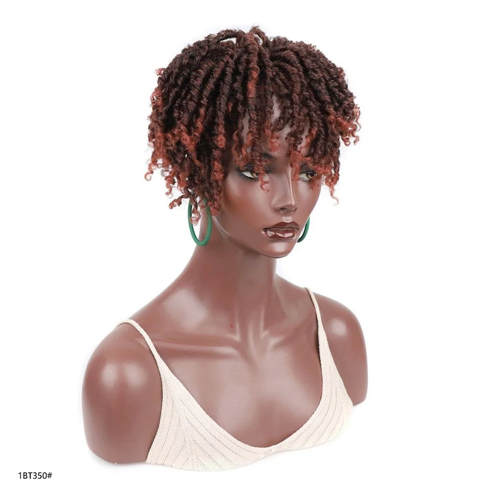 Jeedou Synthetic Toupee Hairpiece Wig Short Curly Hair Braided Hair Clip On Hair Afro Women Black Wig For Thinning Hair