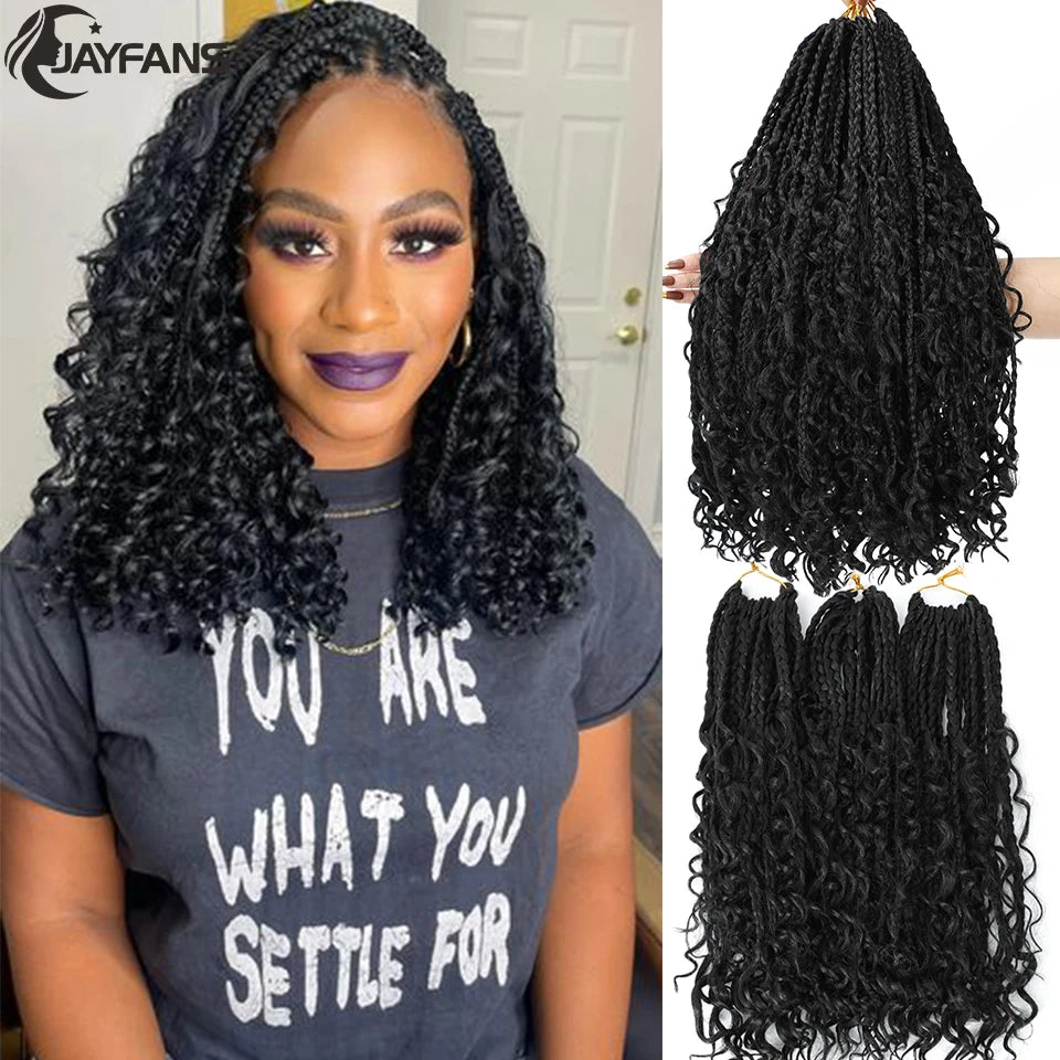 Goddess Box Braids Bob – Bohemian Style with Vibrant Ombre Colors
