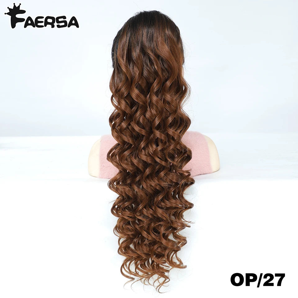 24inch Synthetic Drawstring Ponytail Extension For Women Long Afro Curly Fluffy Ponytail Clip in Hair Extensions For Daily Use