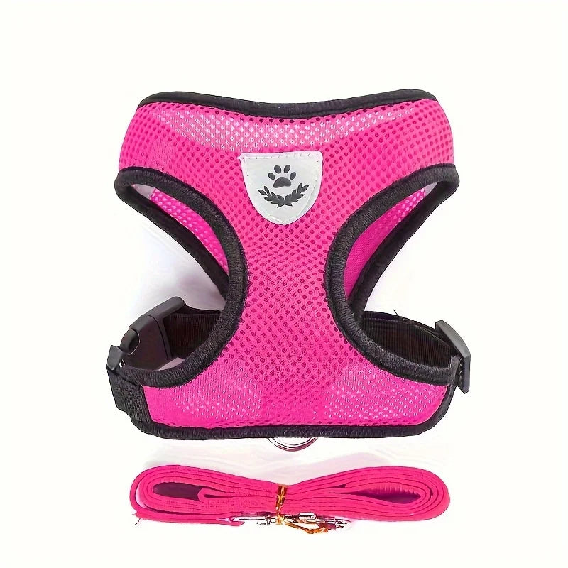 Arnés Ajustable para Gatos, Malla Transpirable Antiescape con Chaleco Reflectante y Correa de 1.5 m - Seguro, Duradero para Aventuras al Aire Libre