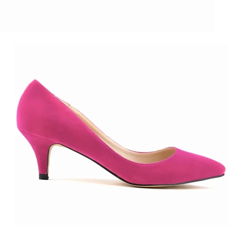 Spring And Autumn Women Shoes High Heels Solid Color Breathable Non Slip Sole Latex Insole Work Wedding Shoe Large Size