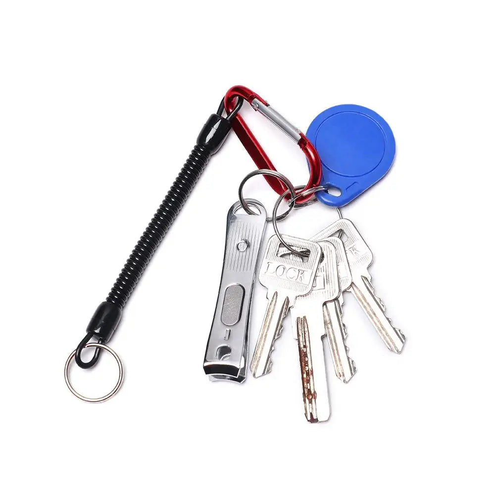 Gear Tool Outdoor Hiking Camping Anti-lost Phone Keychain Portable Fishing Lanyards Camping Carabiner Spring Elastic Rope