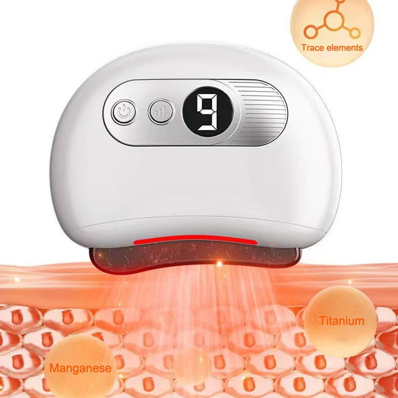 Masajeador eléctrico USB Guasha, piedra caliente, calentamiento por vibración, tabla de raspado, masaje de cuello y espalda, herramientas faciales Gua Sha para lifting facial