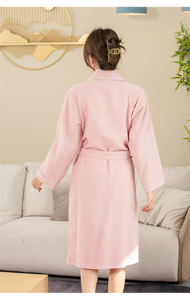 Top Quality Autumn Winter Bathrobes Couple Towel Terry Cotton Robe Men's Elegant Five-star Hotel Home Wear Bath RobeAbsorb Water