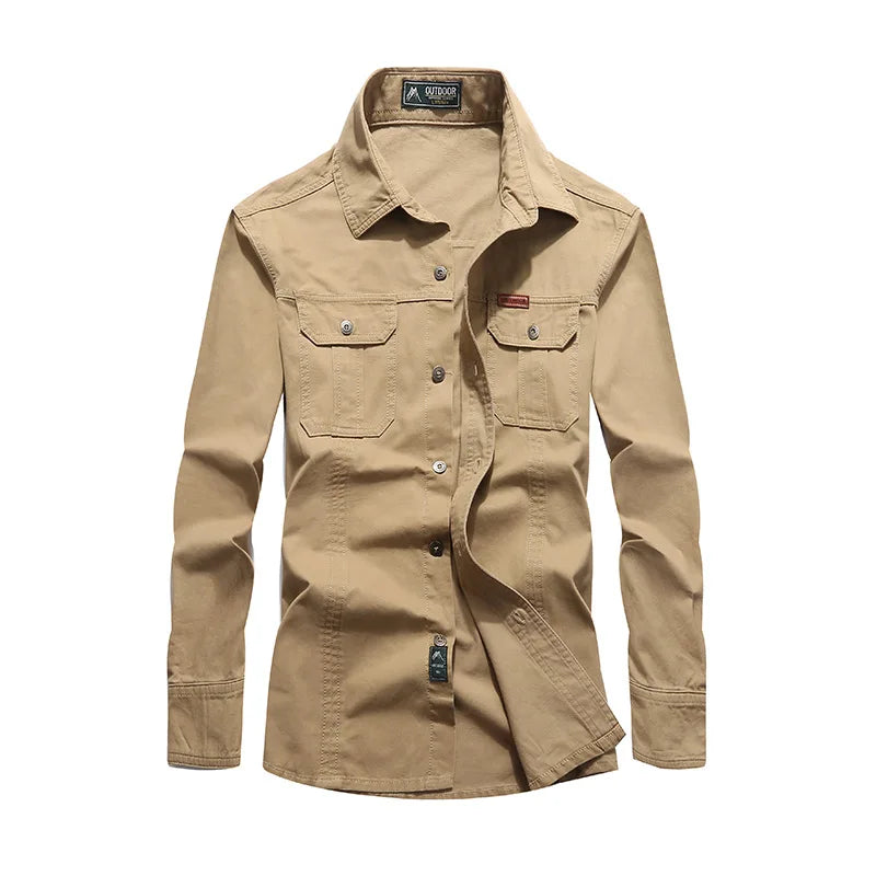 Men's shirt checkered long sleeved shirt new spring and autumn business shirt fashionable for middle-aged and young people