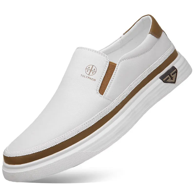 Men’s Genuine Leather Slip-On Sneakers