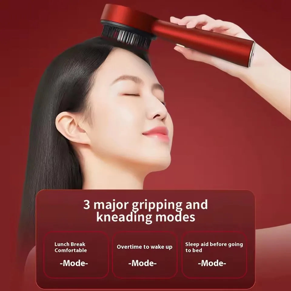 Electric Red Light Vibration Massage Therapy Comb Hair Growth Massage Scalp Brush Anti Hair Loss Liquid Oil Applicator Hair Care