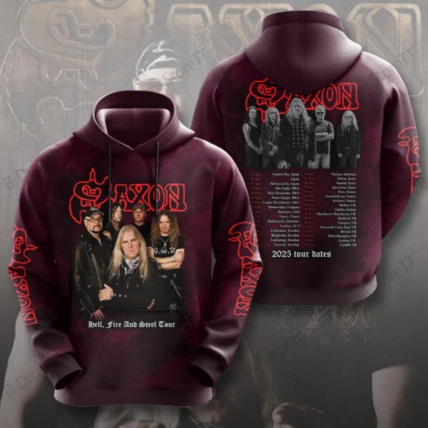 Men Hoodies Rock Saxon Band 3d Print Hoodie Men Women Fashion Hoodies Sweatshirt Teen Coat Women Sweat Album Hoodie Male Clothes