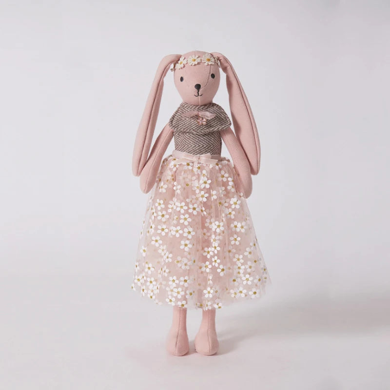 38cm Handmade Stuffed Animals Cute Unicorn Elephant Bunny Cat Sleeping Doll With Dress Baby Comfort Toys Children Gifts