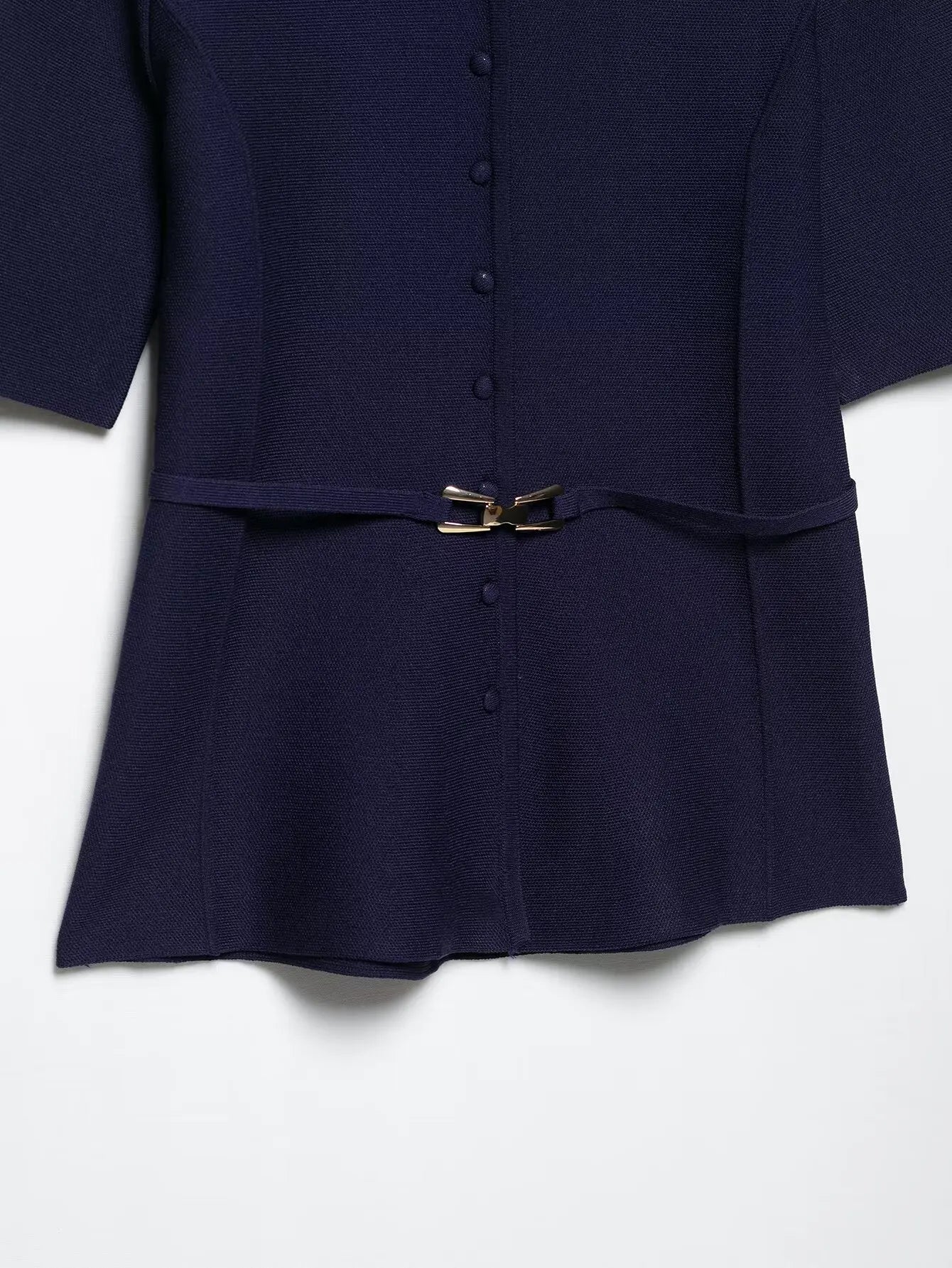 Women's knitted mid-length skirt suit 2-piece set new fashion belted cardigan jacket women's office commuting casual suit female