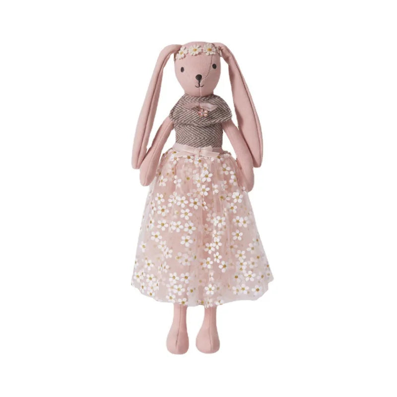 38cm Handmade Stuffed Animals Cute Unicorn Elephant Bunny Cat Sleeping Doll With Dress Baby Comfort Toys Children Gifts