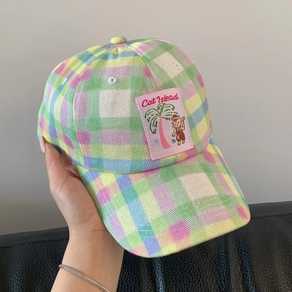 Fashion Korean Baseball Hat Embroidery Cute Peaked Cap Visor Spring Summer Snapback Cap Girls